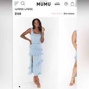 Show Me Your Mumu Greta Dress in Steel Blue Stretch